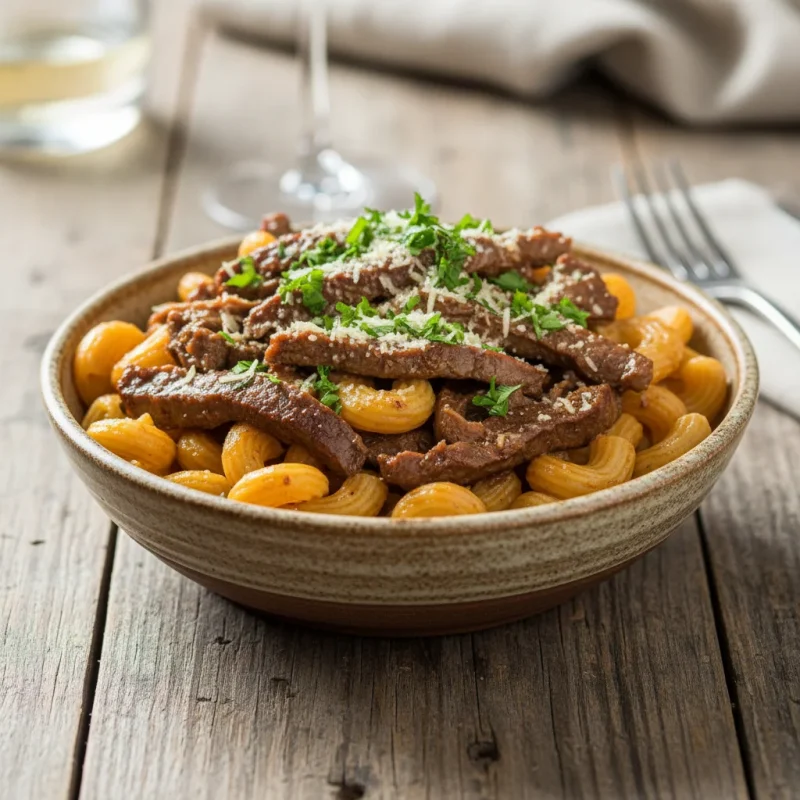 Makaron z wołowiną