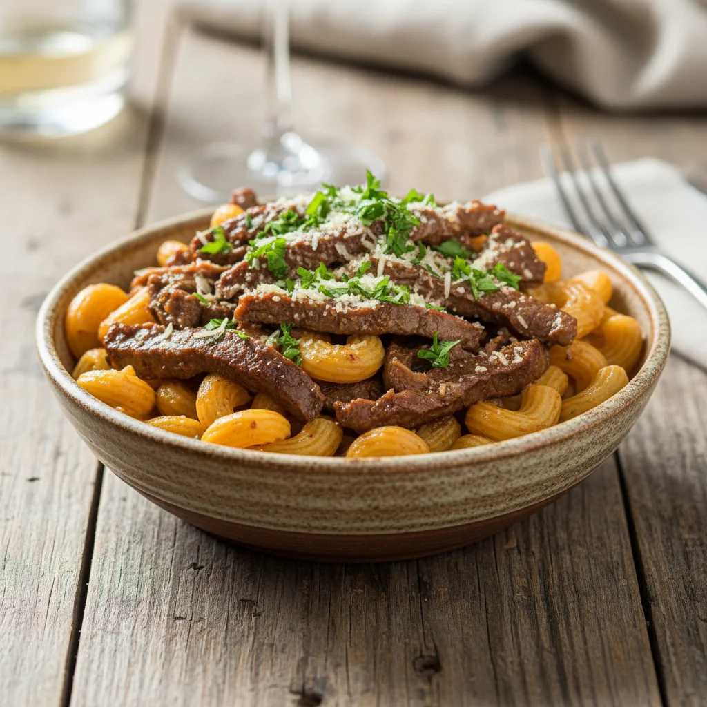 Makaron z wołowiną