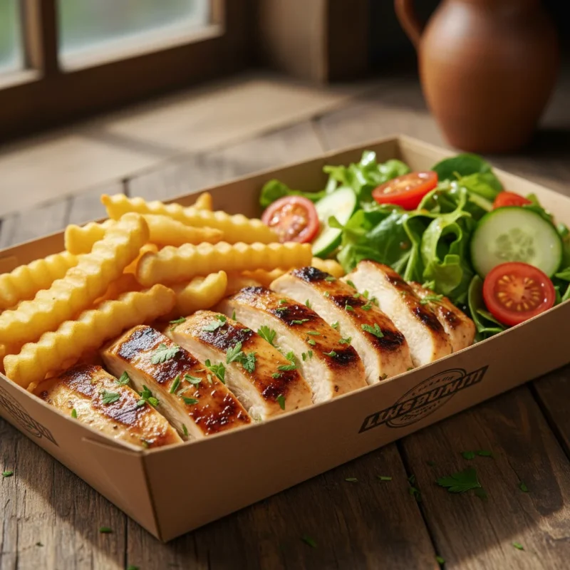 BOX (z frytkami i sałatą) (Kurczak)