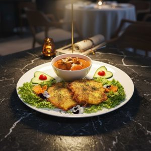 Gulasz z plackami ziemniaczanymi ( 2 szt)